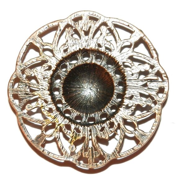 Antiqued Copper 50mm Intricate Open Domed Round Pendant Focal Link 2pc M373 - Picture 2 of 2